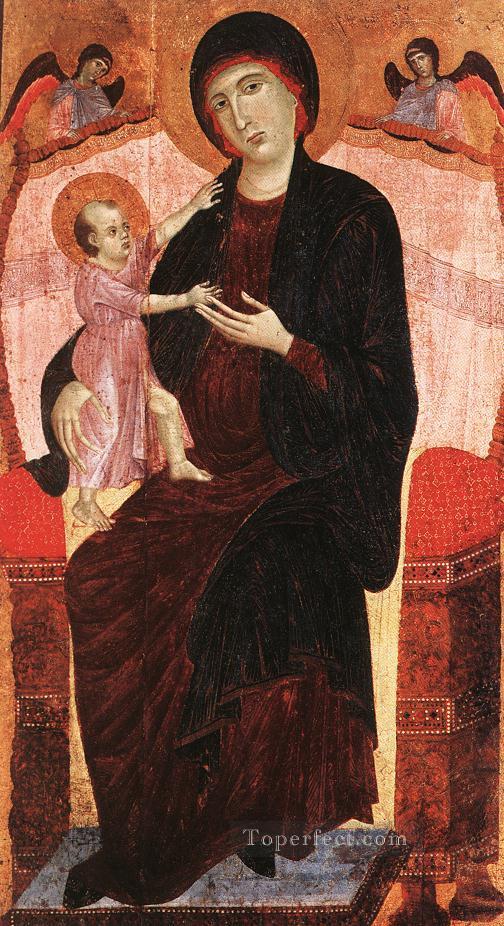 Gualino Madonna Sienese School Duccio Oil Paintings